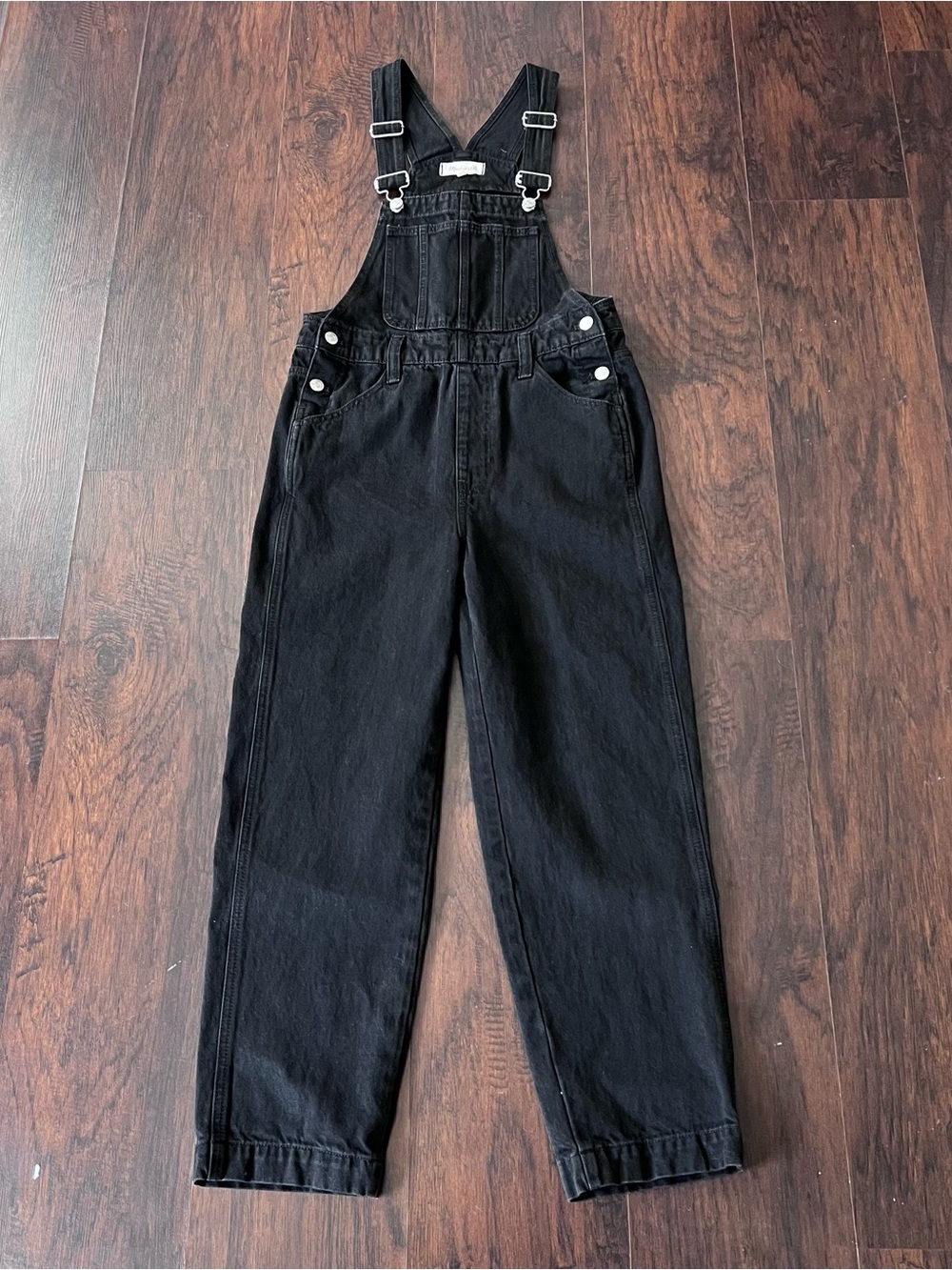 Madewell Straight Leg Overall Small Lunar Wash Black Denim Jumpsuit